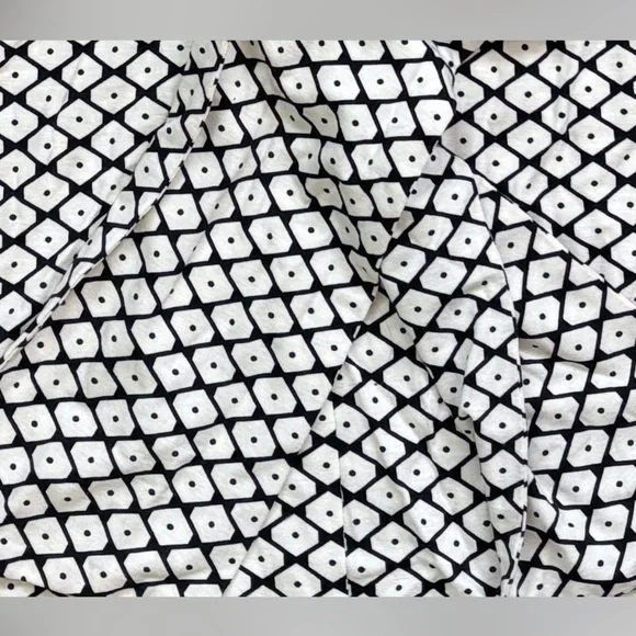 BIGIO COLLECTION Geometric Diamond Print Wrap Dress - Black & White - Size 10 - Picture 6 of 6